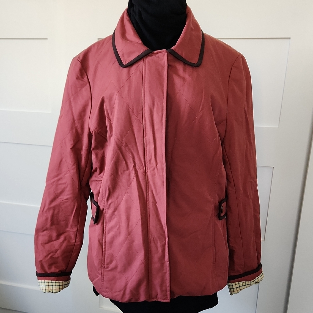 Women's Pink Quilted Barn Coat Chore Jacket Brooks Brothers Old Money Equestrian
